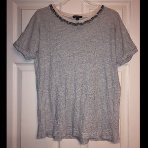 J. Crew heathered gray rhinestone t-shirt